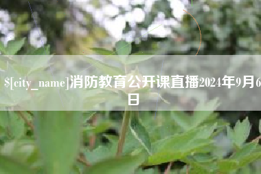 桂平消防教育公开课直播2024年9月6日