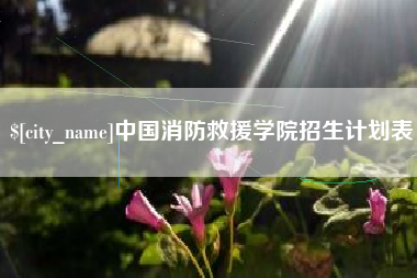 桂平中国消防救援学院招生计划表